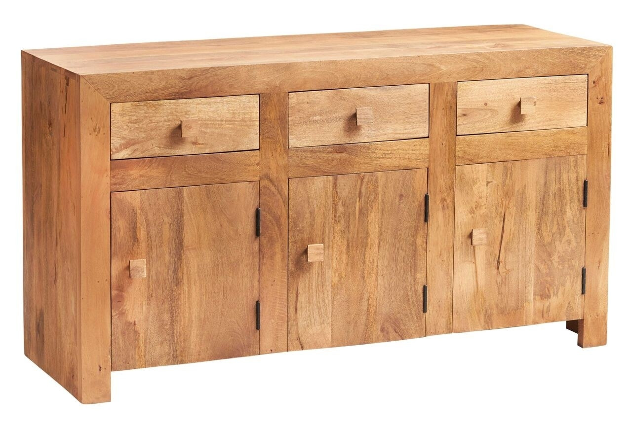 30 The Best Natural Mango Wood Finish Sideboards with Homeroots Light Brown Solid Mango Wood Finish Sideboard