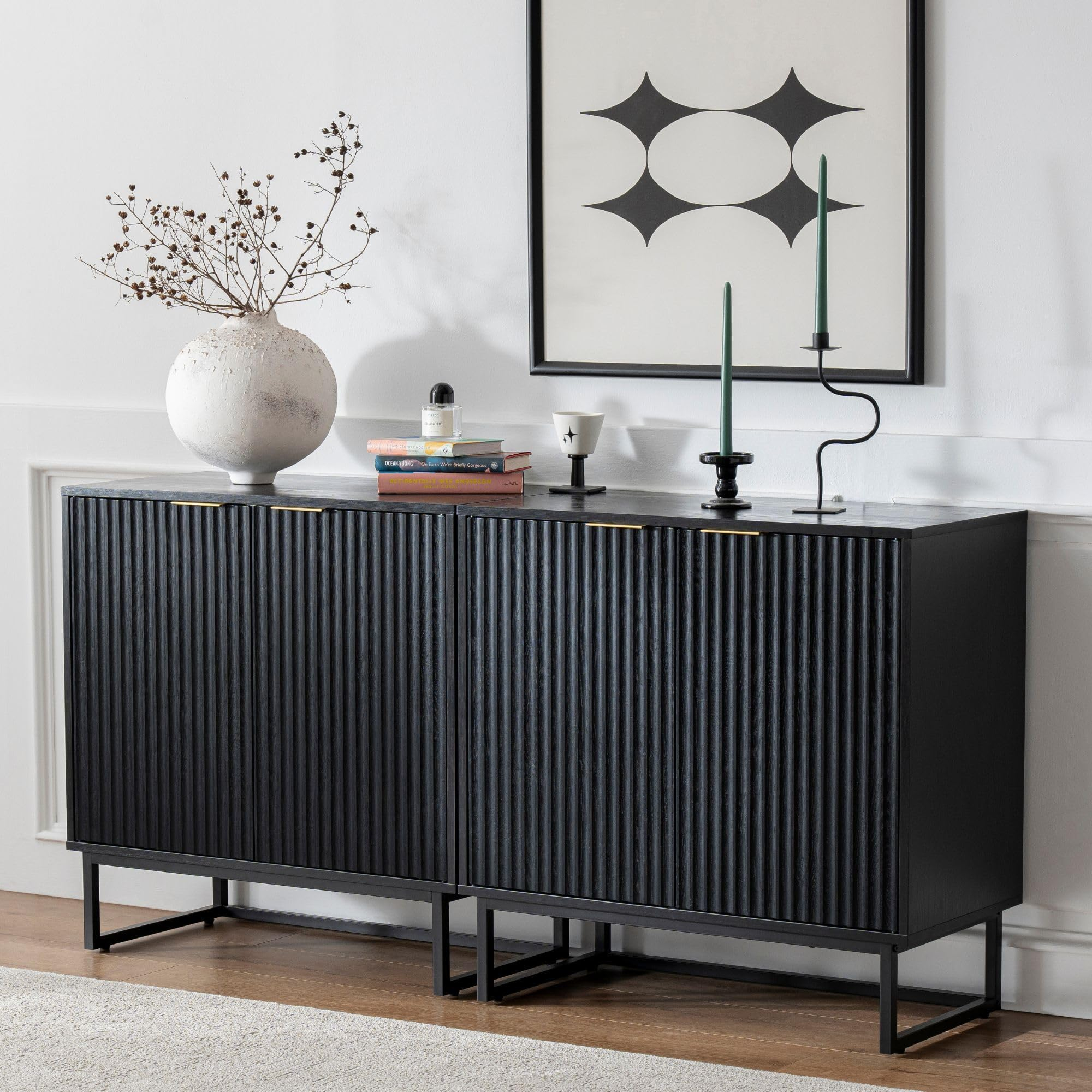 Amazon.com: Uttermost 25842 Kohana Console Cabinet : Home & Kitchen regarding Uttermost 25842 Kohana 36"W Wood Cabinet - Warm Black / Honey