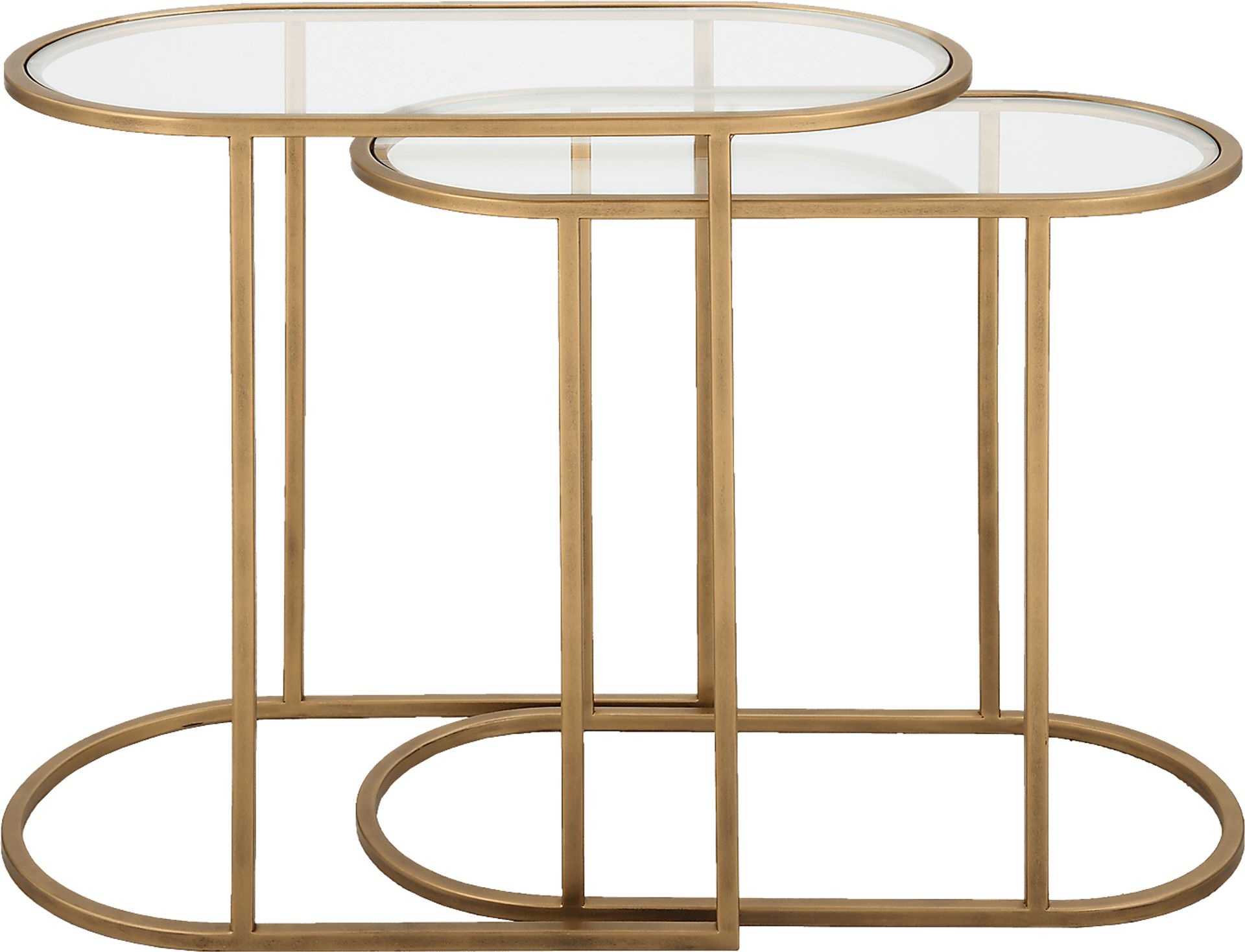 Ayna Gold Colors,Metal Nesting Table, Set Of 2 | Rooms To Go pertaining to Nesting Table Set Of 2 Side End Metal Accent Metal Laminate Brown Gold