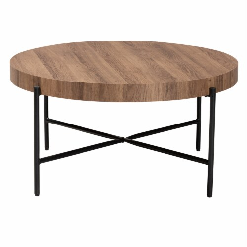 Baxton Studio Umar Modern Industrial Walnut Brown Finished Wood And ... pertaining to Designing with Modern Industrial Walnut Brown Finished Wood and Black Metal End Table