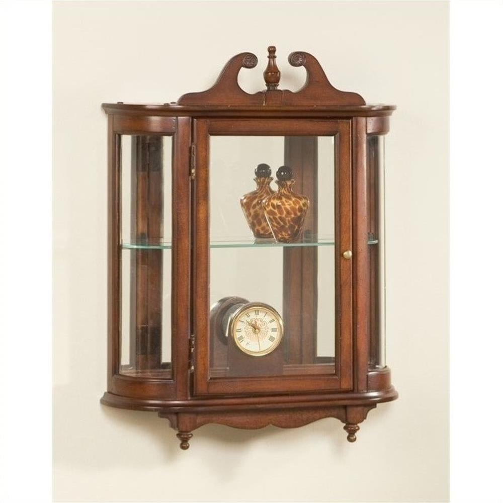Beaumont Lane Wall Curio Cabinet In Cherry - Walmart.com in How Beaumont Lane Revolutionized the Art of Curio Cabinet Making
