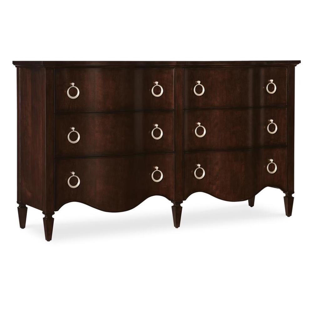 Belladonna Six-Drawer Dresser - Hooker Furniture Outlet within Hooker Furniture 6900-85005 Bella Donna 84"W 1 Drawer Cherry And - Caviar /