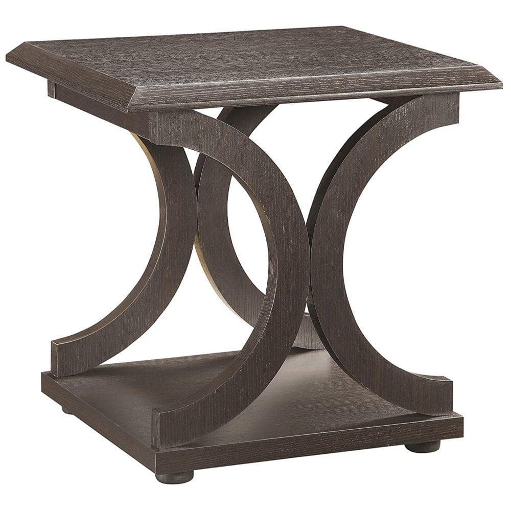 Benjara 22 In. Brown Rectangle Wood End Table With Open Shelves ... pertaining to East At Main Benton Brown Rubberwood Rectangle Accent Table