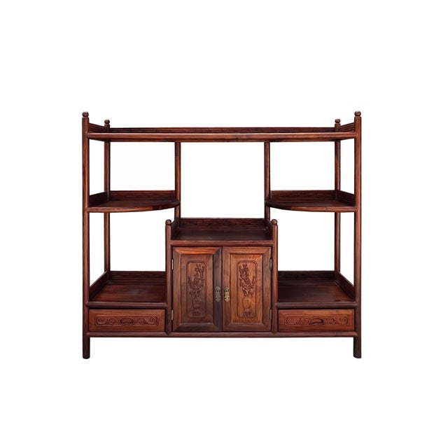 Chinese Huali Light Brown Rectangular Curio Display Stand Side Table ... intended for How Traditional Chinese Furniture Design Influences Modern Home Decor