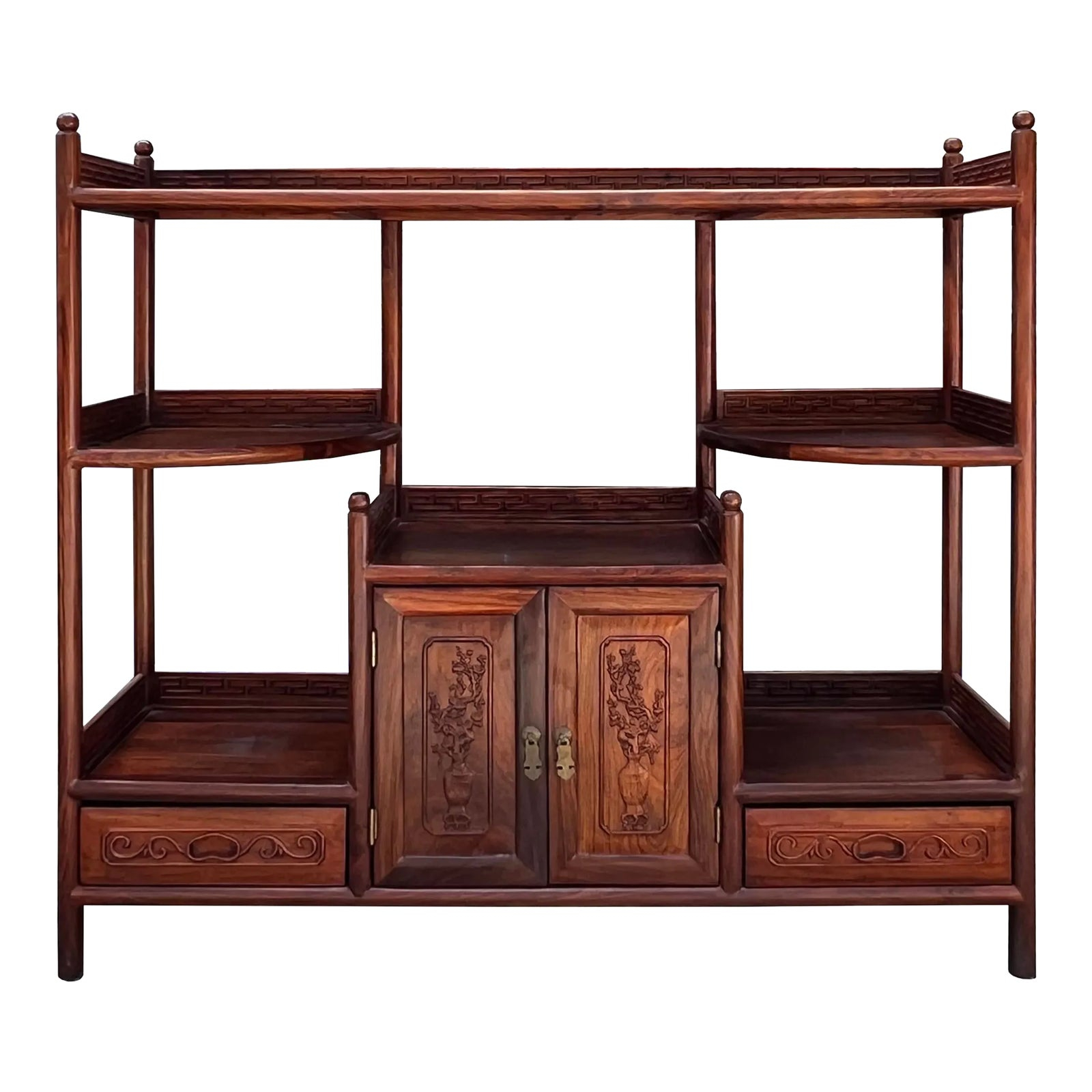 Chinese Huali Light Brown Rectangular Curio Display Stand Side Table ... within Chinese Huali Light Brown Rectangular Curio Display Stand Side Table Hcs7580