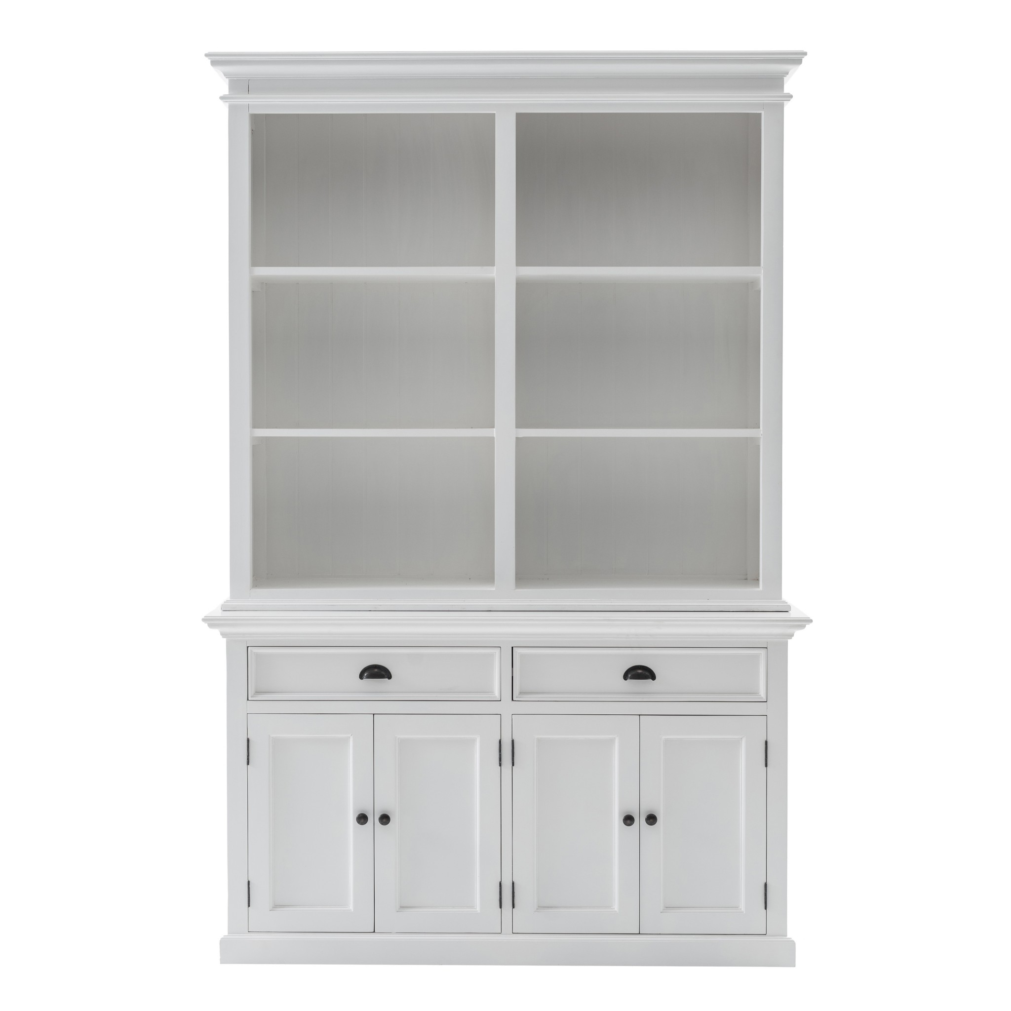 Classic White Buffet Hutch Unit With 6 Shelves - Walmart.com in Styling tips for showcasing your white buffet hutch effectively