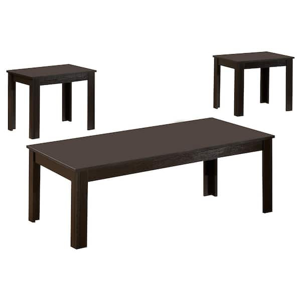 Coaster 3-Piece 44 In. Black Large Rectangle Wood Coffee Table Set ... for Comparing quality features of Coaster Rachelle 3-Piece Wood Coffee Table Set with other wooden coffee table collections