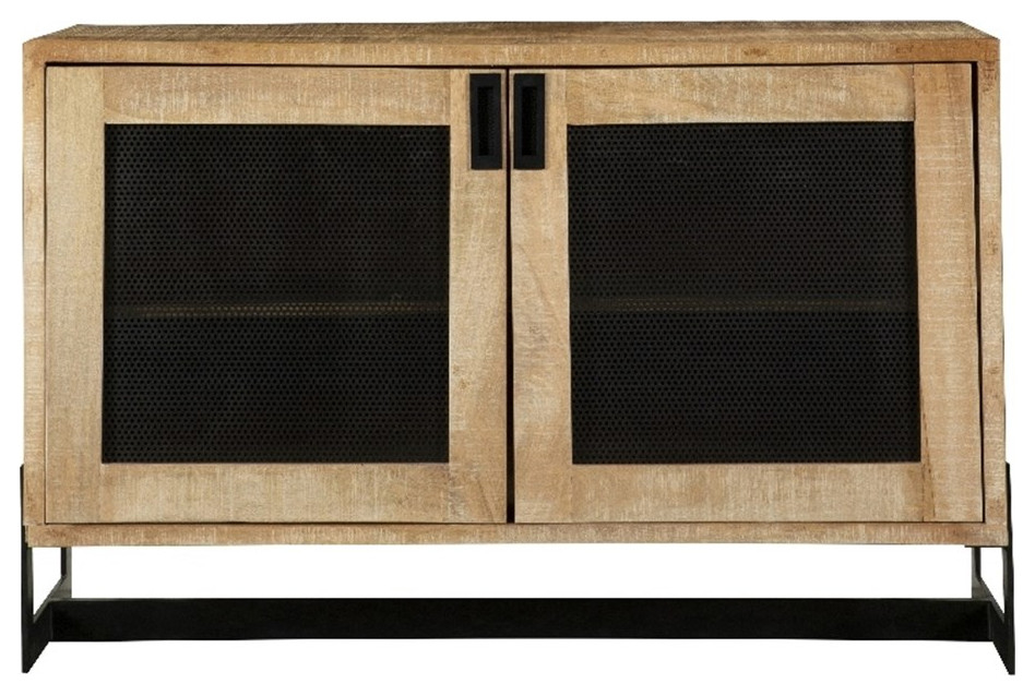 Coaster April 2-Door Wood Accent Cabinet White Washed And Black ... intended for Uttermost 24873Lind 40"W Contemporary Fir Wood Accent Cabinet - White Washed