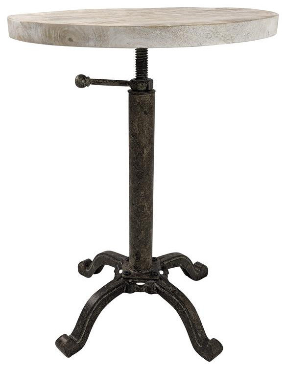 Colton Adjustable Vintage Table - Natural Driftwood Top - Aged Iron ... for Understanding the craftsmanship behind vintage table design