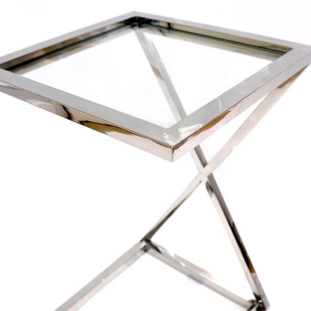 Contemporary Pasargad Home Luxe Collection Side Table | Chairish throughout Pasargad Home Lorenzo Collection Stainless Steel Side Table