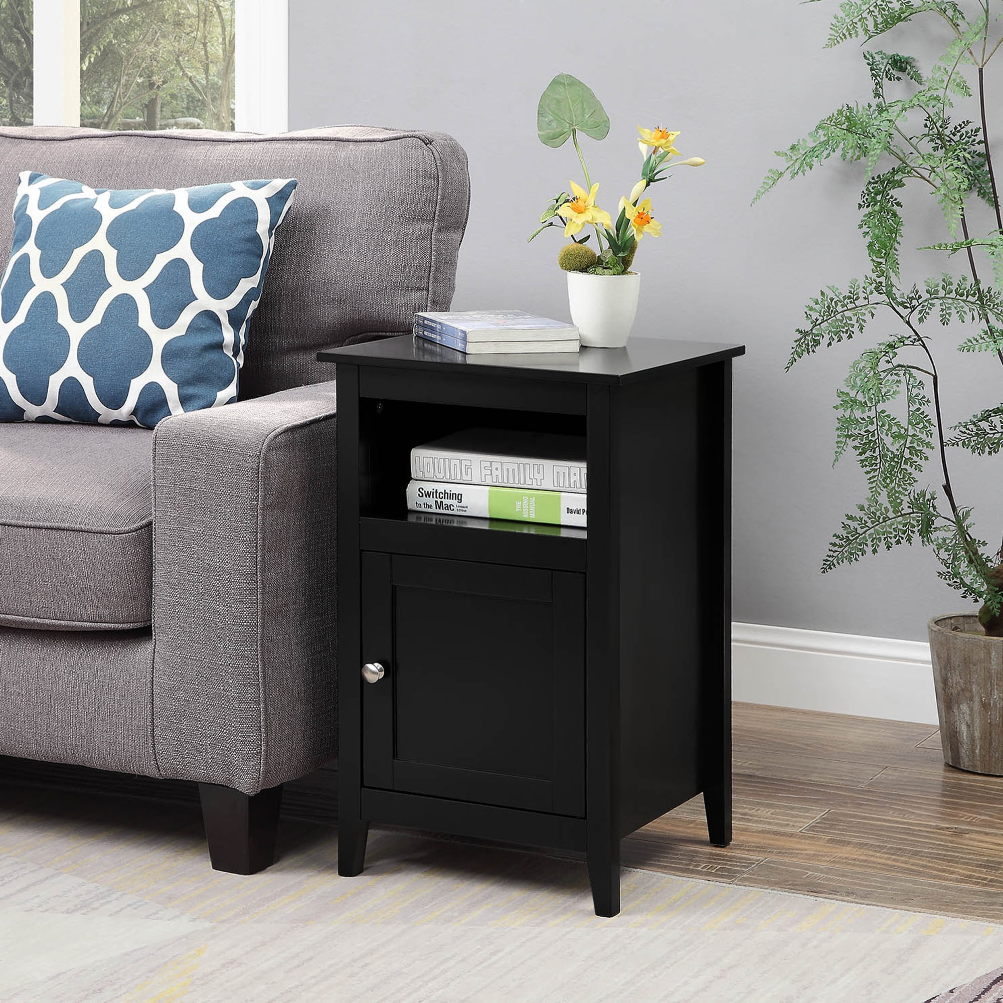 Convenience Concepts Designs2Go Storage Cabinet End Table With Shelf ... for Convenience Concepts Designs2Go Abby Magazine C End Table In Black Wood Finish