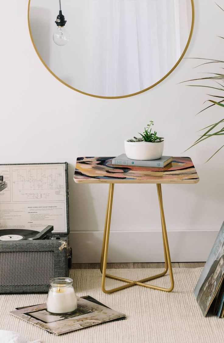 Deny Designs Laura Fedorowicz Lover Side Table | Nordstrom | Round Side ... in The Evolution of Contemporary Side Table Trends Through Candy Skies Inspiration