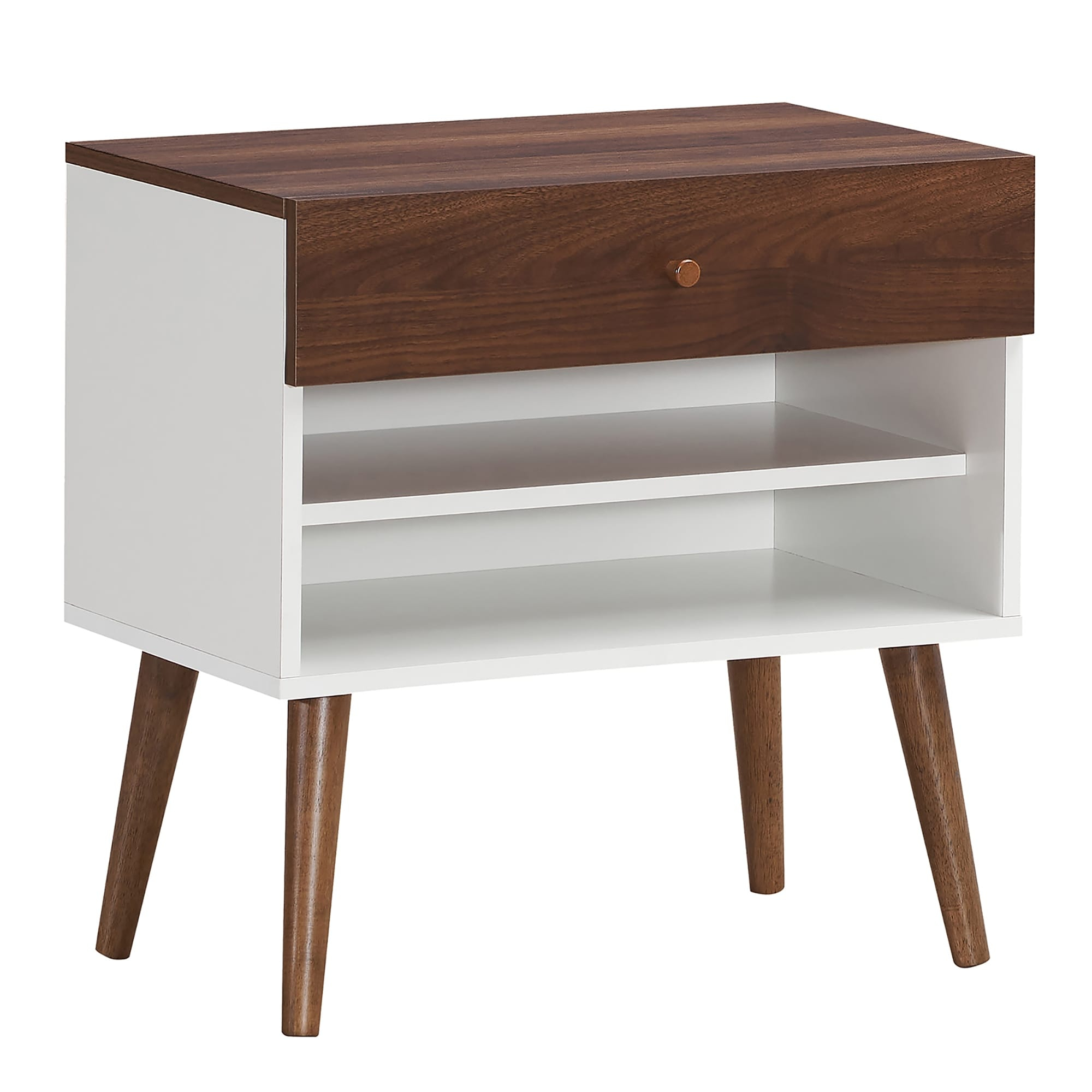 Emmett Mid-Century Modern Light Brown Finished Wood 1-Drawer End Table ... intended for Designing with Authentic Mid-Century Aesthetics Using Bamboo Materials