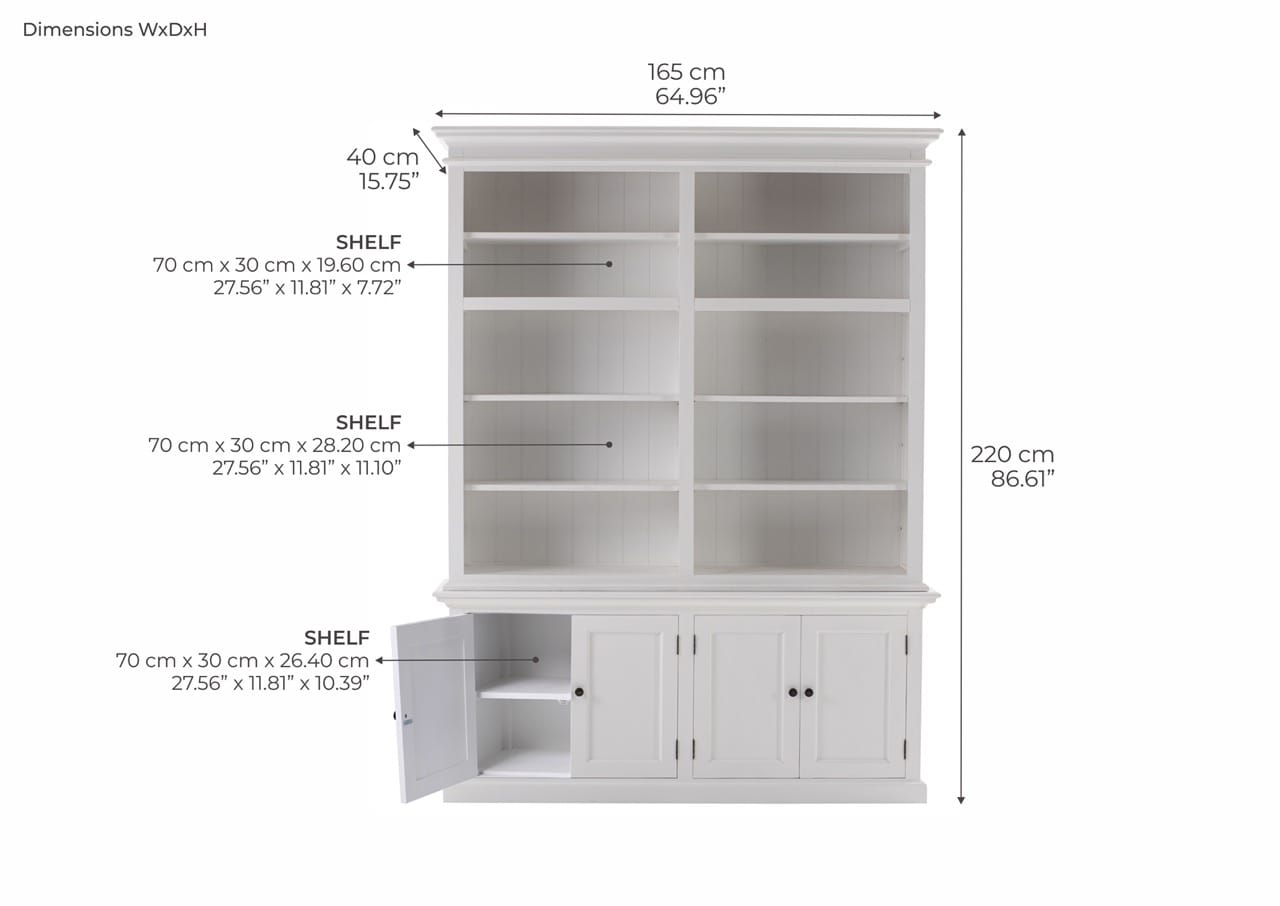 Halifax Double-Bay Hutch Unit, Classic White At Futonland inside How classic white double bay hutch units transform kitchen storage solutions