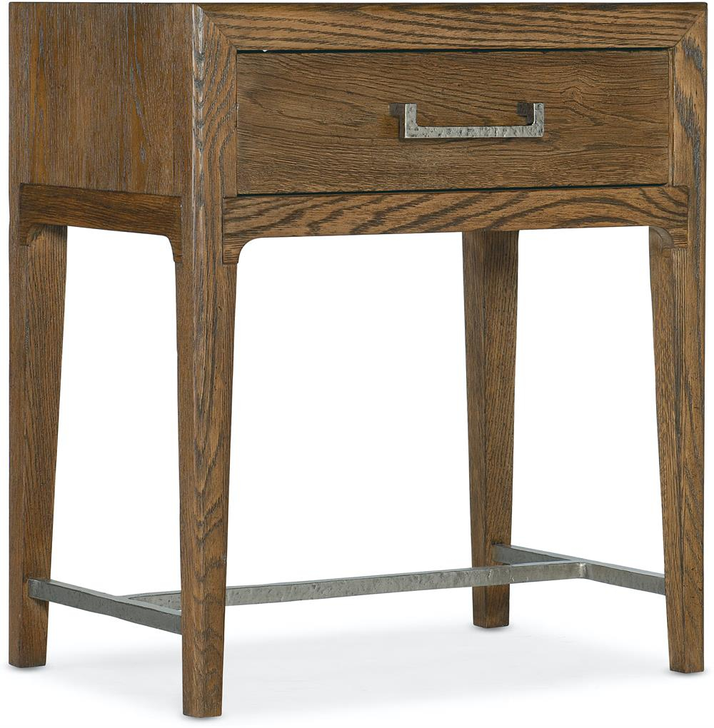 Hooker Furniture Bedroom Chapman Leg Nightstand 6033-90015-85 intended for Hooker Furniture 6033-85004-99 Chapman 41"W 1 Drawer Accent - Charred Black