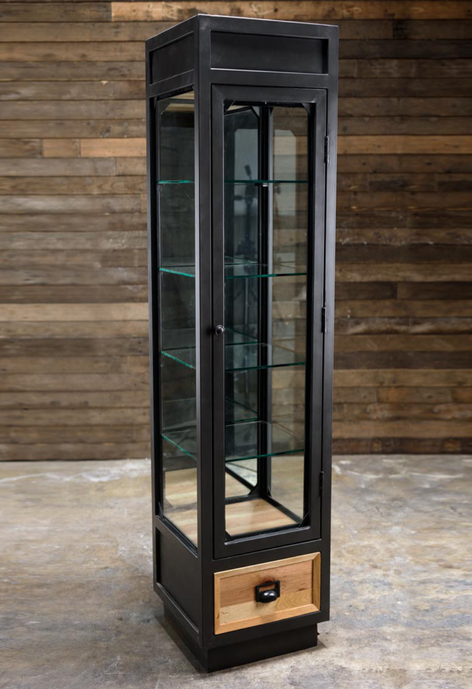 Industrial Display Cabinet | Modern Barber Furniture | Barbershop Interior with regard to Understanding the structural integrity of iron and glass display units