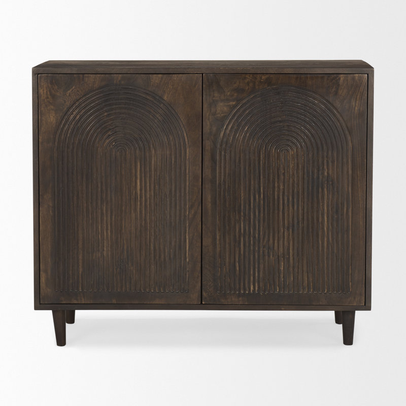Joss & Main Apia Solid Wood Accent Cabinet & Reviews | Wayfair for Design considerations for multi-shelf storage solutions in modern homes