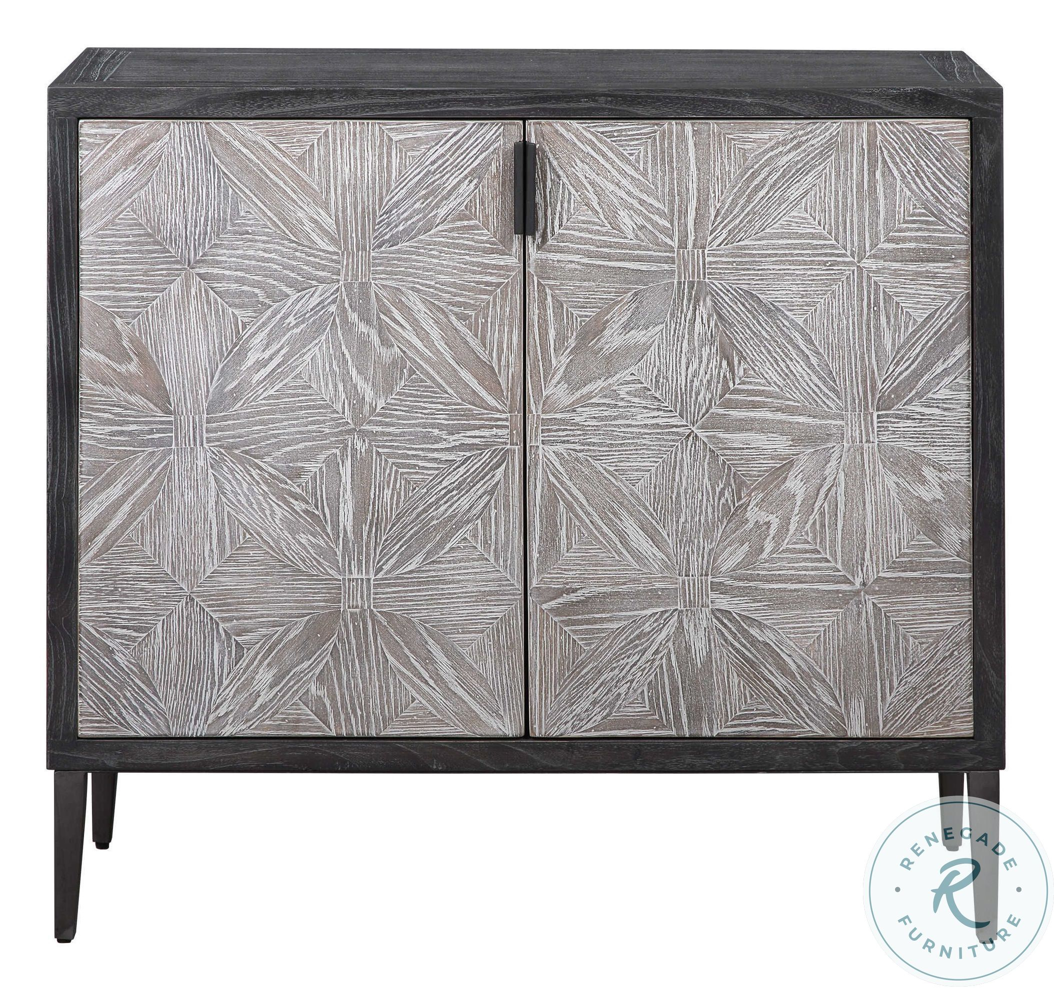 Laurentia Light Gray 2 Door Accent Cabinet From Uttermost | Coleman ... within Uttermost 24957 Laurentia 37"W 2 Shelf Lodge Style Accent Cabinet - Light Gray