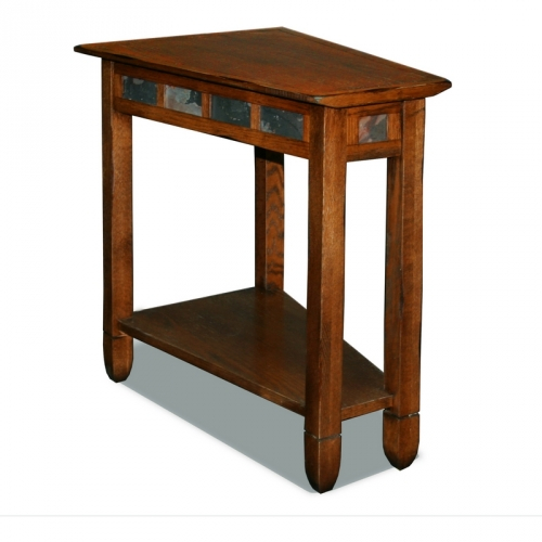 Leick Home 10056 Favorite Finds Recliner Wedge Table In Rustic Slate ... regarding Leick Furniture Favorite Finds Recliner Wedge Table In Medium Oak