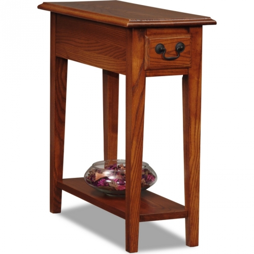Leick Home 9017-Med Favorite Finds Side Or End Table In Medium Oak in Understanding the Appeal of Leick Furniture's Recliner Wedge Table in Medium Oak