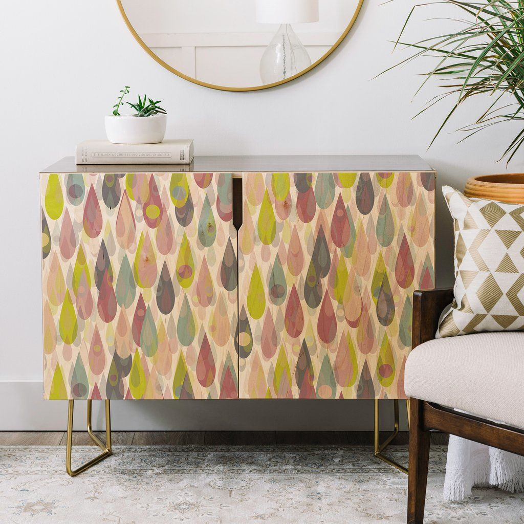 Lisa Argyropoulos Let It Rain Credenza | Deny Designs Home Accessories ... inside How the Let It Rain V Round Side Table Redefines Modern Living Spaces