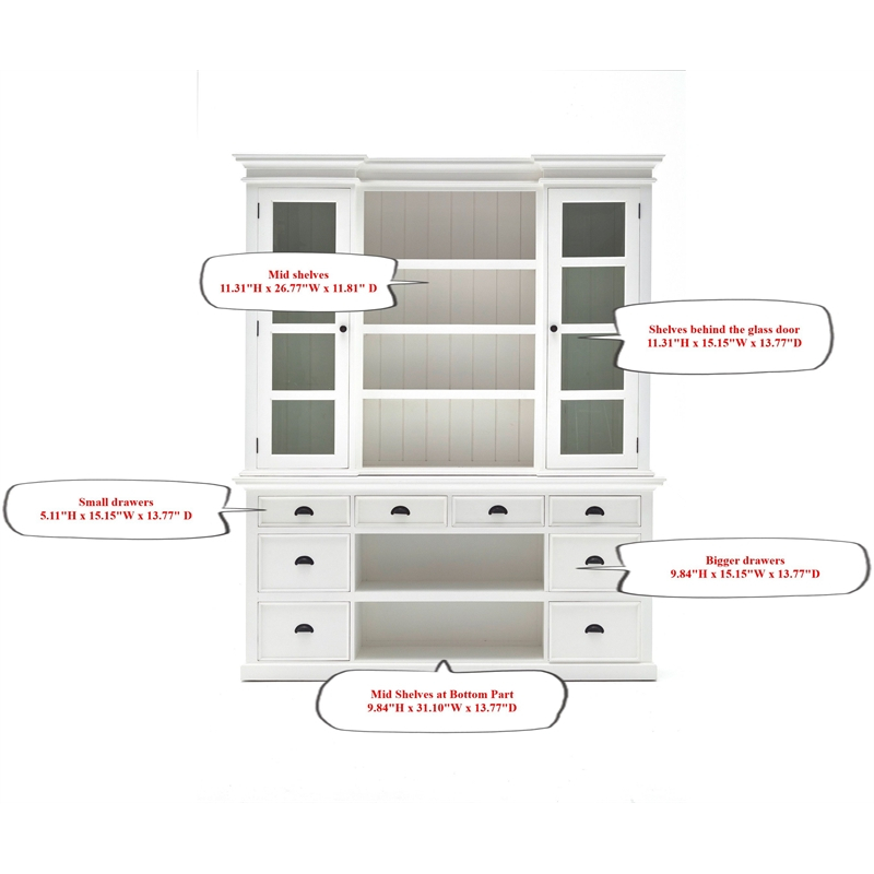 Novasolo Provence Storage Cabinet With Hutch In Pure White inside Provence Hutch Cabinet