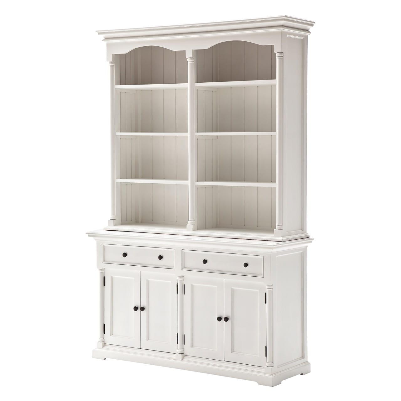 Provence Hutch Cabinet, Classic White At Futonland inside Provence Hutch Cabinet