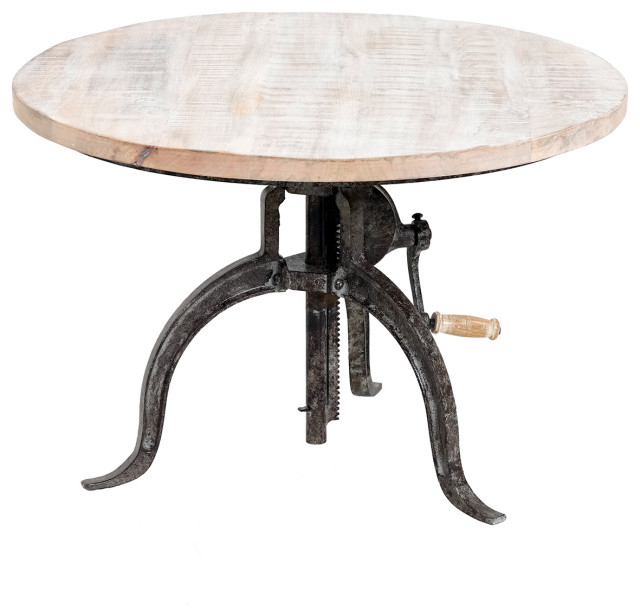 Riley Adjustable Height Rustic Hi-Lo Coffee Table, Natural Driftwood ... within Colton Adjustable Vintage Table - Natural Driftwood Top - Aged Iron Base
