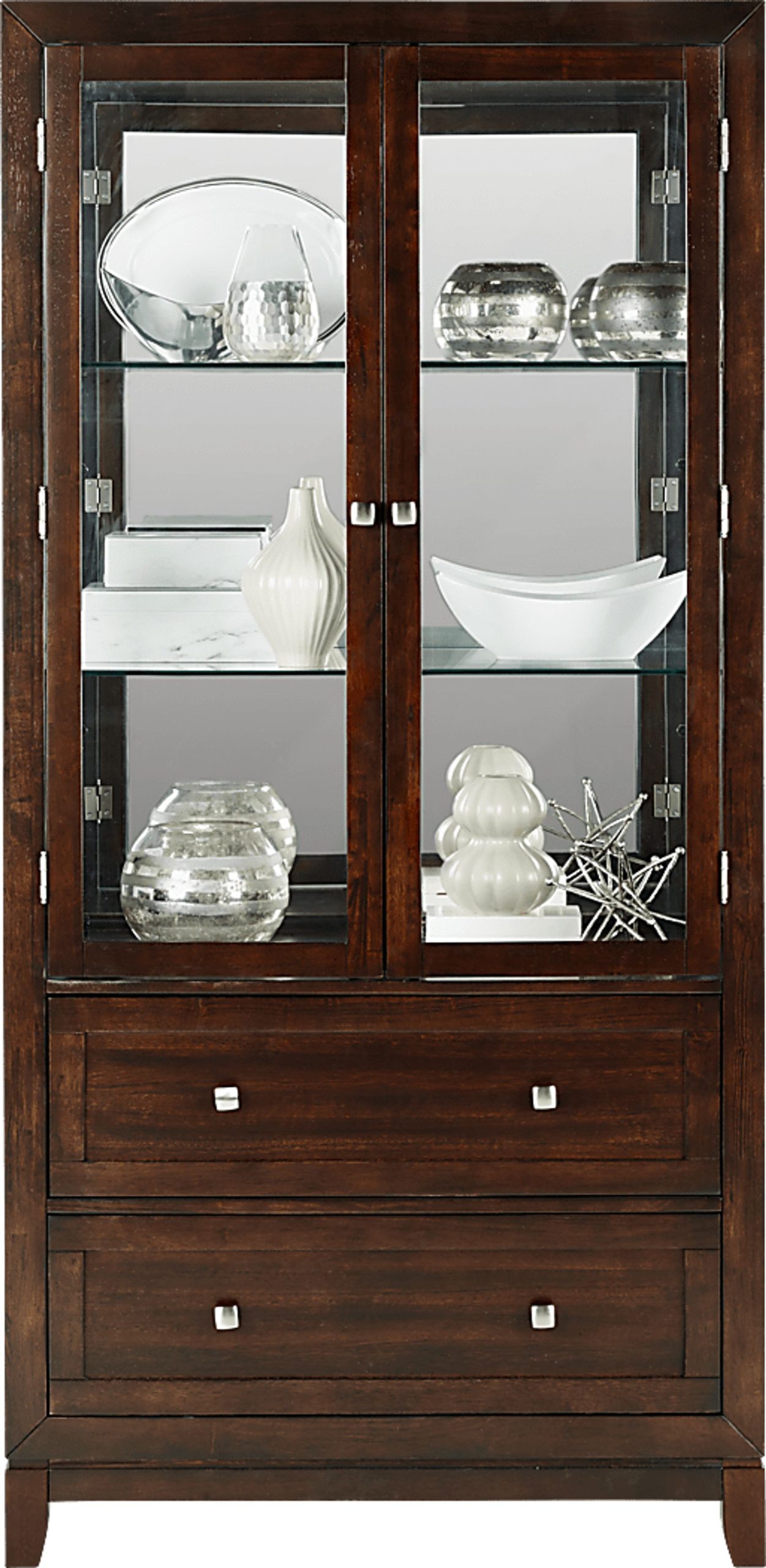 Riverdale Dark Cherry Wood Curio | Rooms To Go with regard to Birman Dining Room Collection, Curio