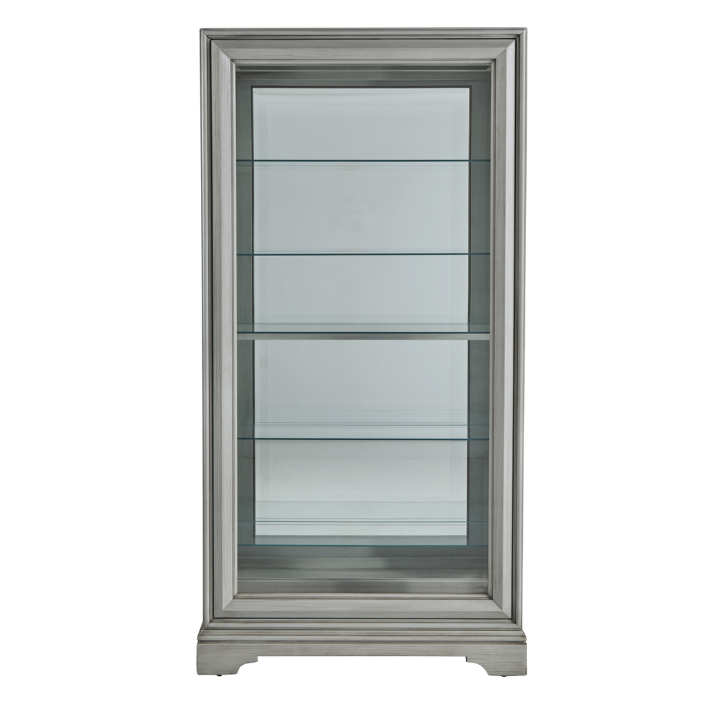 Traditional Sliding Door Curio In Gray By Pulaski | 1Stopbedrooms with Traditional Sliding Door Curio