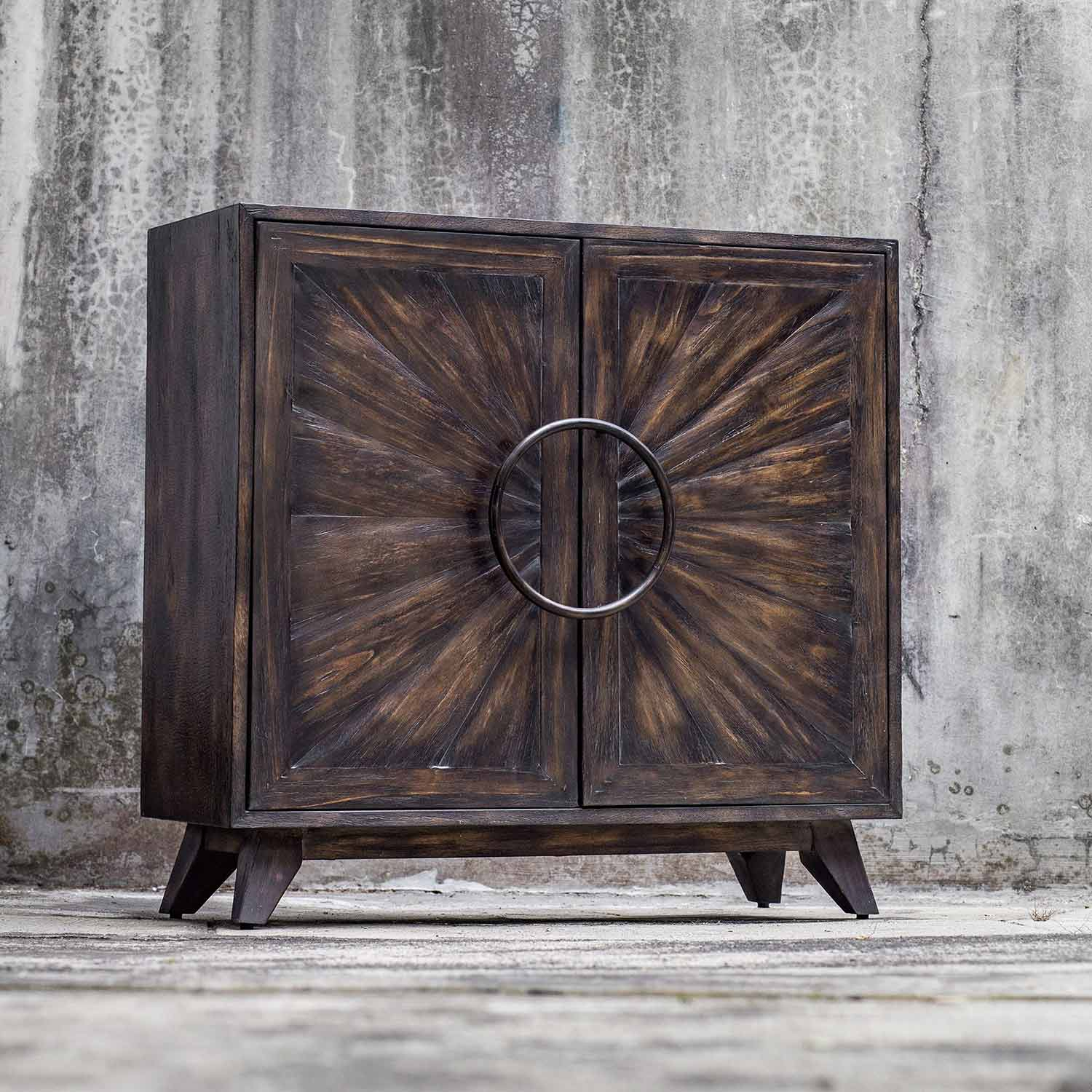 Uttermost Kohana Console Cabinet - Black Uttermost-25842 At Homelement.com intended for Uttermost 25842 Kohana 36"W Wood Cabinet - Warm Black / Honey