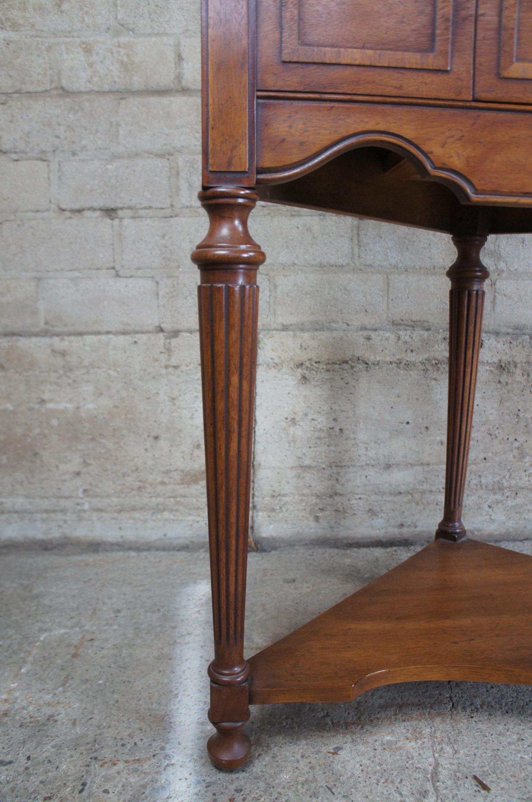 1967 Vintage Drexel Heritage Walnut Corner Cabinet Traditional Cupboard ... pertaining to Exploring the Evolution of Heritage Corner Cabinet Styles