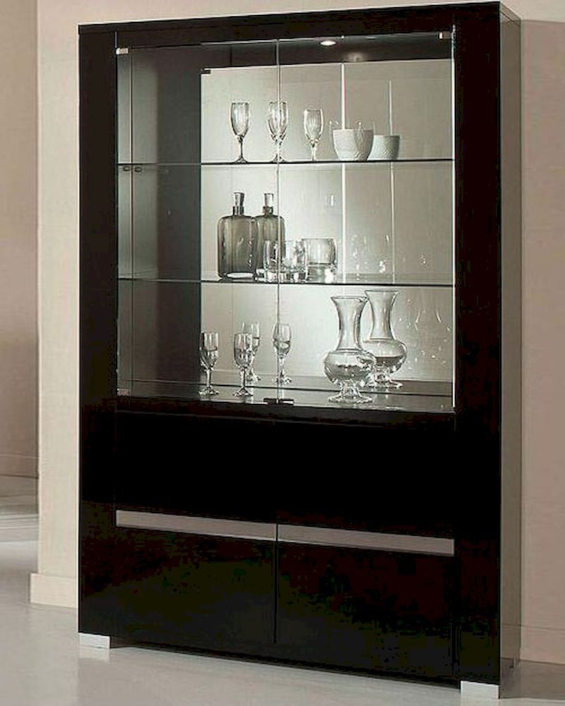 *Adriana Modern Black China Cabinet 44Dadrcc | Porselen Dolapları ... within Understanding the Rise of Modern Corner China Buffet Black Trends