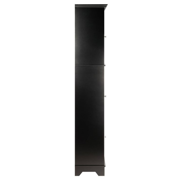 Alps Cabinet Black - Winsome: Freestanding, 2 Doors, Interior Shelves ... regarding Winsome Wyatt Tall Transitional Wood Linen Cabinet