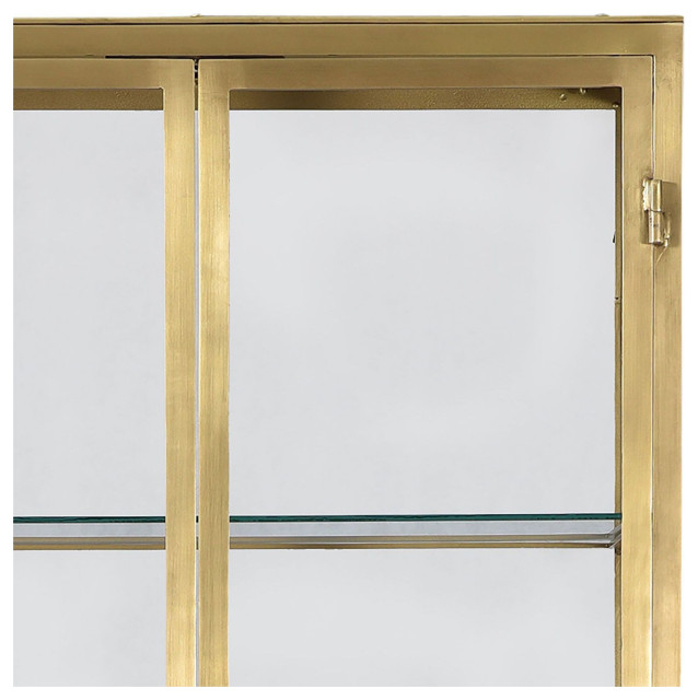 Arnel 84" Tall Narrow Brass Finished Iron And Glass Display Cabinet ... in How to properly maintain your Carley 84 inch display cabinet