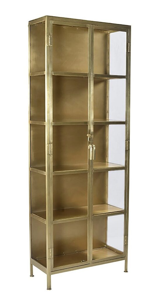 Buy Wilkins Antique Brass Glass Cabinet | Terra Nova Designs in How to properly maintain your Carley 84 inch display cabinet