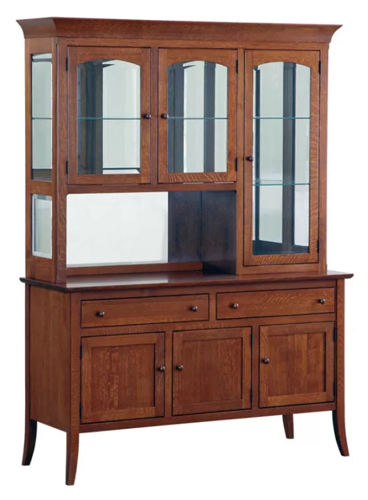 Cambridge 3-Door Hutch - Mirrored Back | Geitgey's Amish Country ... intended for Cambridge Flat Screen Tv Hutch