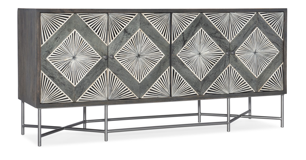 Hooker Furniture 628-85122-98 Melange 67" Wide Mango Wood, Stone ... inside Maximizing Storage Solutions with Large-Scale Wood Cabinets