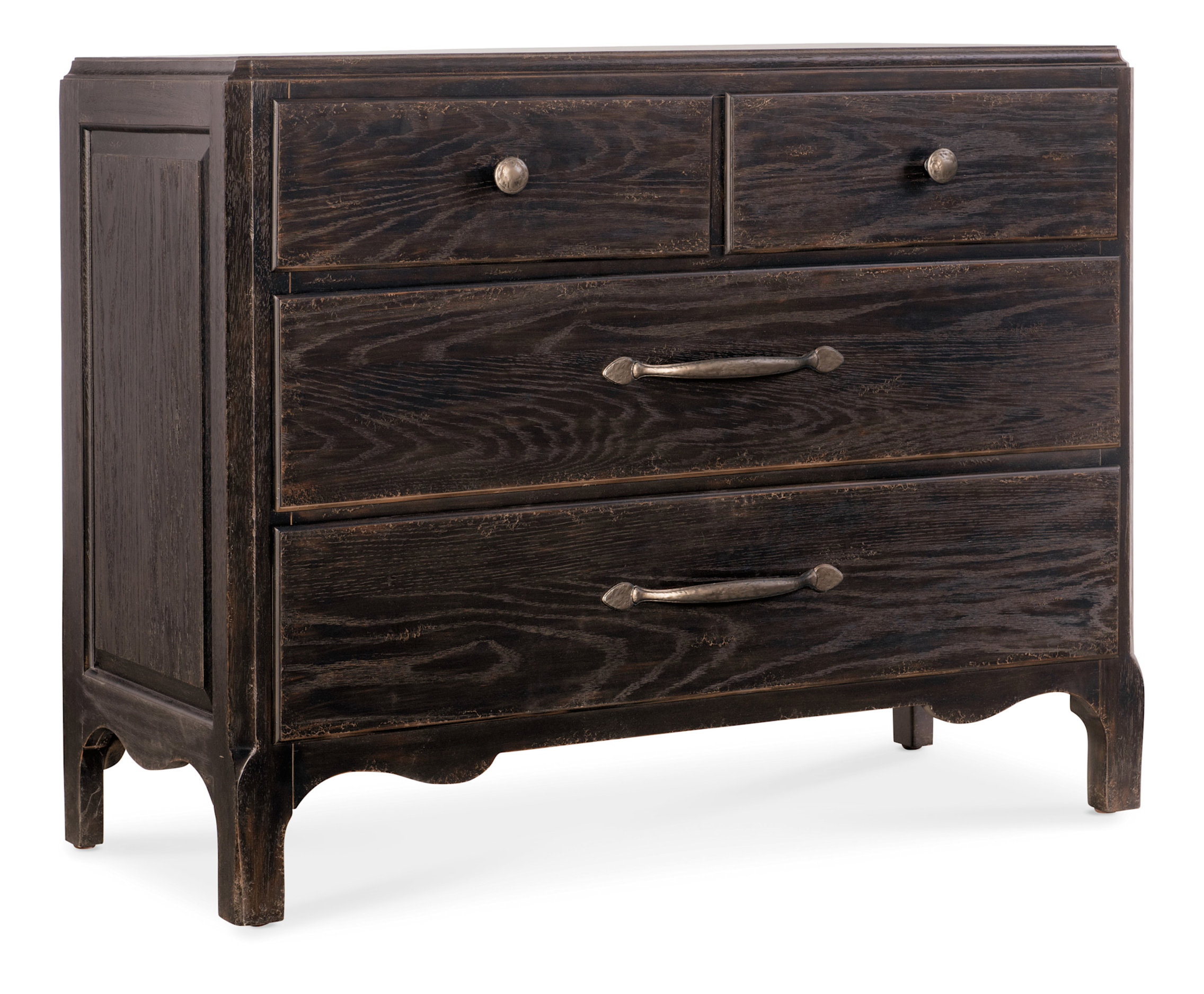 Hooker Furniture 7050-90217 Americana 46"W 4 Drawer Oak Dresser ... pertaining to Exploring the timeless appeal of antique green finishes on wooden furniture