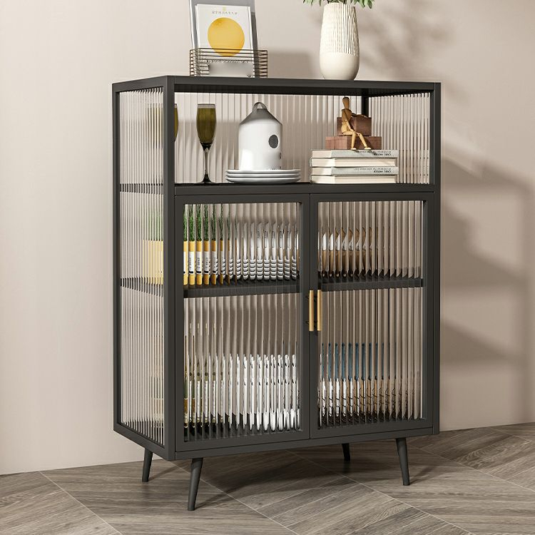 Modern Metal Curio Cabinet With Glass Door And Open Storage For Living ... inside The Forgotten Craft of Handcrafted Curio Cabinets