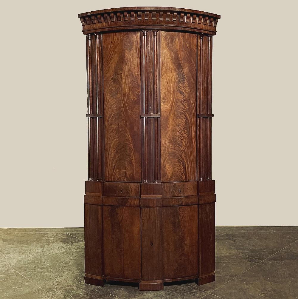 Antique English Regency Period Neoclassical Grand Corner Cabinet For ... for Regency Corner Cabinet