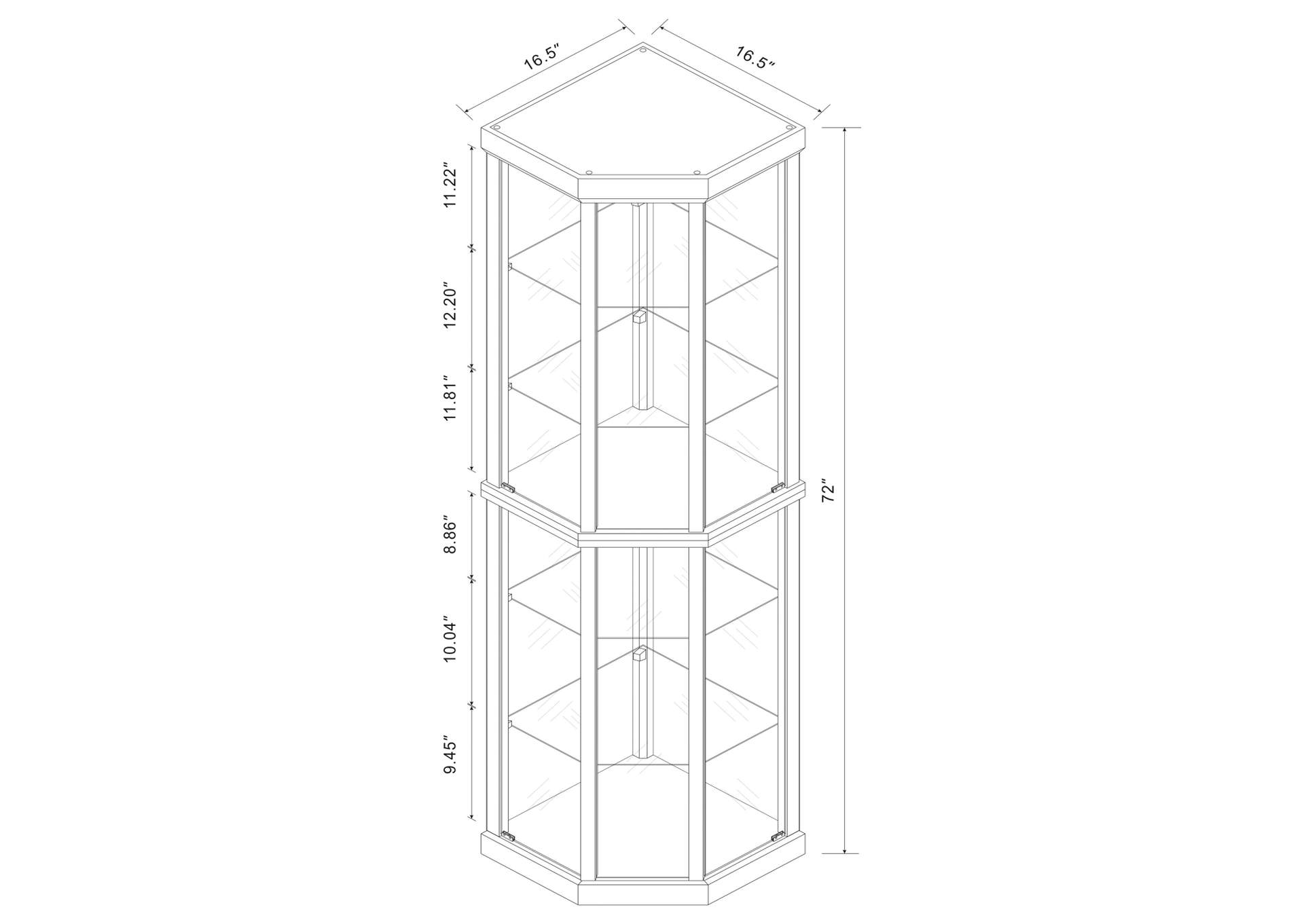 Appledale 6-Shelf Corner Curio Display Cabinet Medium Brown with Transforming Unused Corner Areas Into Practical Storage