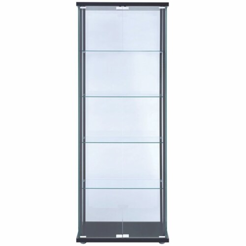 Bowery Hill 5 Shelf Contemporary Glass Wood Curio Cabinet In Black, 1 ... intended for Curating Your Collection with Contemporary Cabinet Architecture