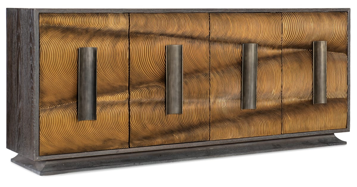 Hooker Furniture 628-85633-15 Melange 80" Wide Oak Veneer, Resin Accent ... inside Popular trends in bedroom organization using wooden storage solutions