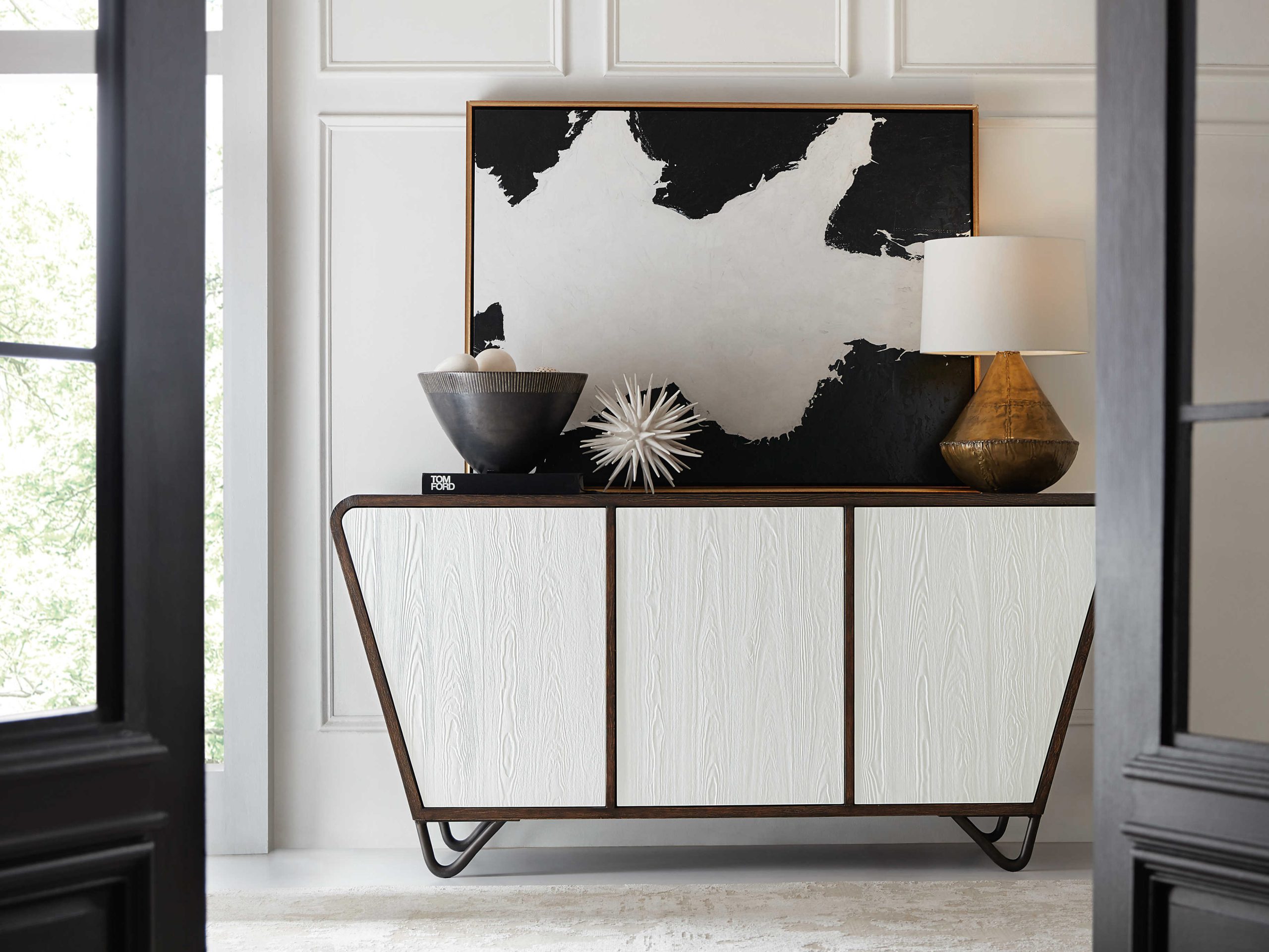 Hooker Furniture Melange Terra 72" Pine Wood Dark Brown Credenza ... with regard to Comparing classic and contemporary design elements in modern furniture