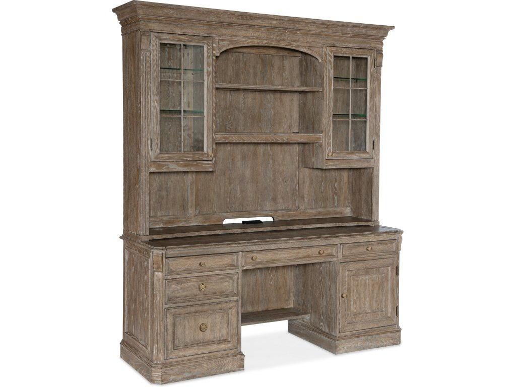 Hooker Furniture Sutter Credenza Hutch Furniture Home Office Cabinets with Hooker Furniture 5070-10467 77-3/4"W Hardwood Hutch - Rustic Walnut