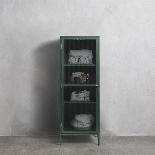 1-Door Glass & Metal Display Cabinet In Green - Contemporary - China ... throughout 75" Contemporary Glass & Metal Display Cabinet In Green