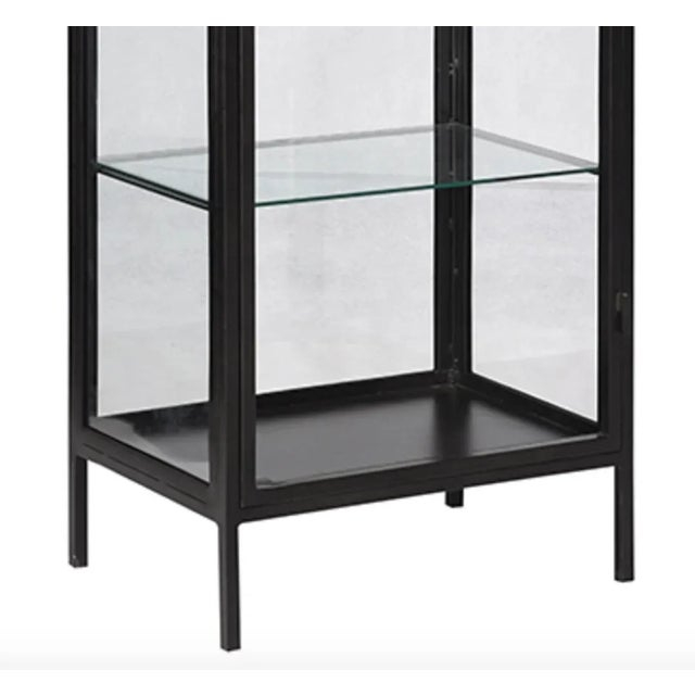 Black Iron & Glass Display Cabinet | Chairish inside The Art of Displaying Dishes and Artifacts Behind Clear Glass Panels