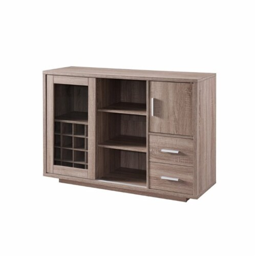 Bowery Hill Wine Rack Buffet In Weathered Wood, 1 - Fry’s Food Stores with The Ultimate Review of Bowery Hill 3 Drawer Wine Rack Buffet for Wine Enthusiasts