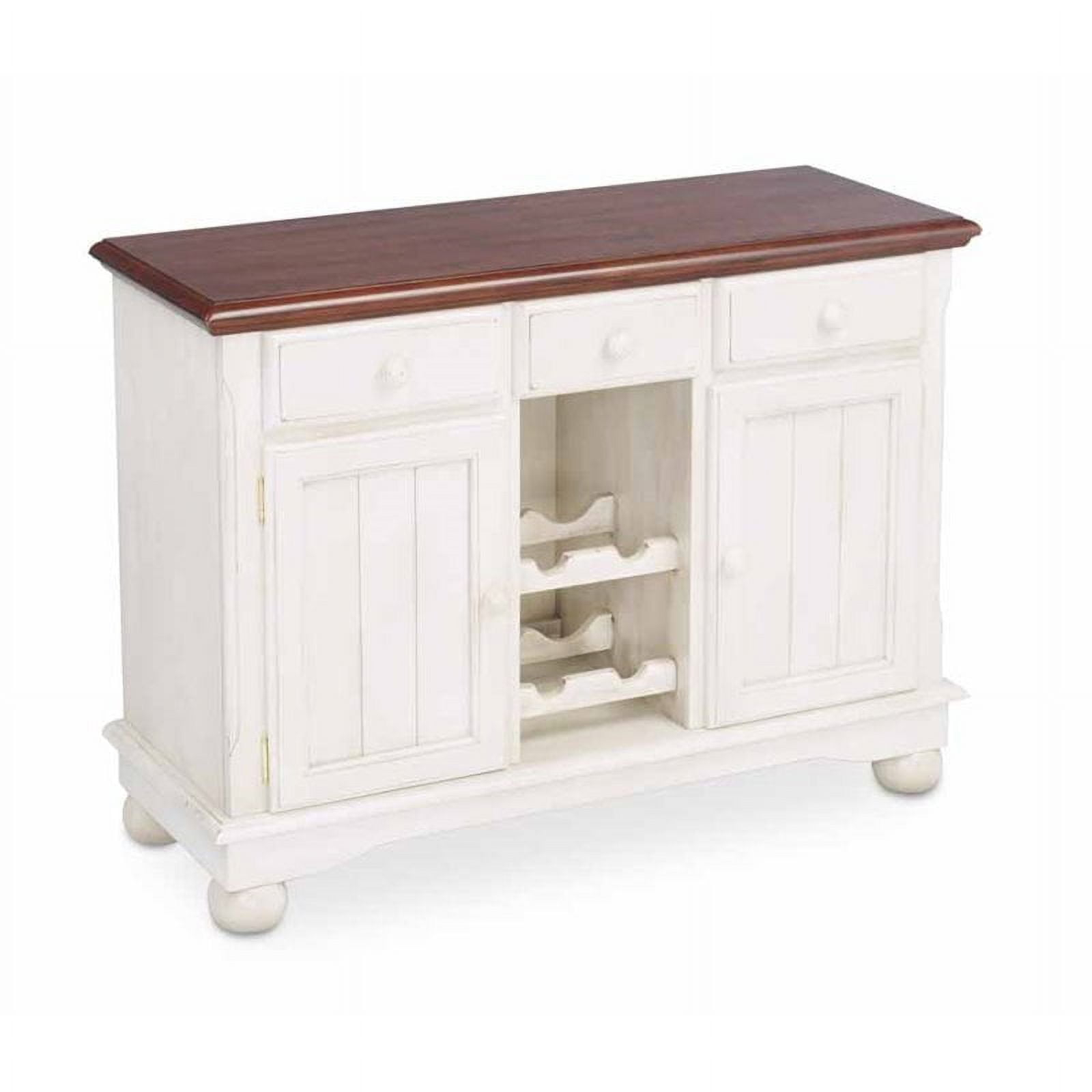 Bowery Hill Wine Rack Sideboard In Buttermilk - Walmart.com with regard to Bowery Hill 3 Drawer Wine Rack Buffet